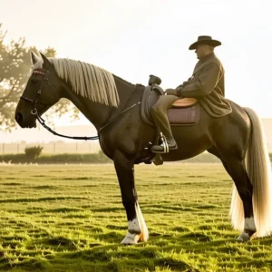 Un jinete español ayuda a su caballo