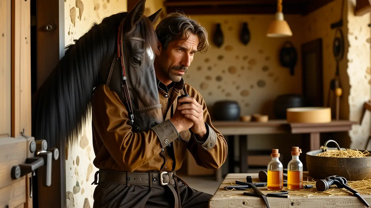 Un jinete español realista busca tradición