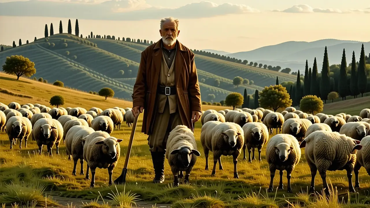 Un jinete español contempla la Toscana