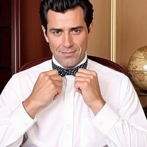 Un hombre español enseña un nudo elegante