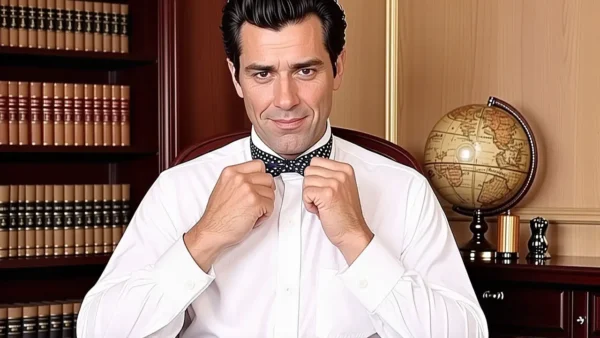 Un hombre español enseña un nudo elegante