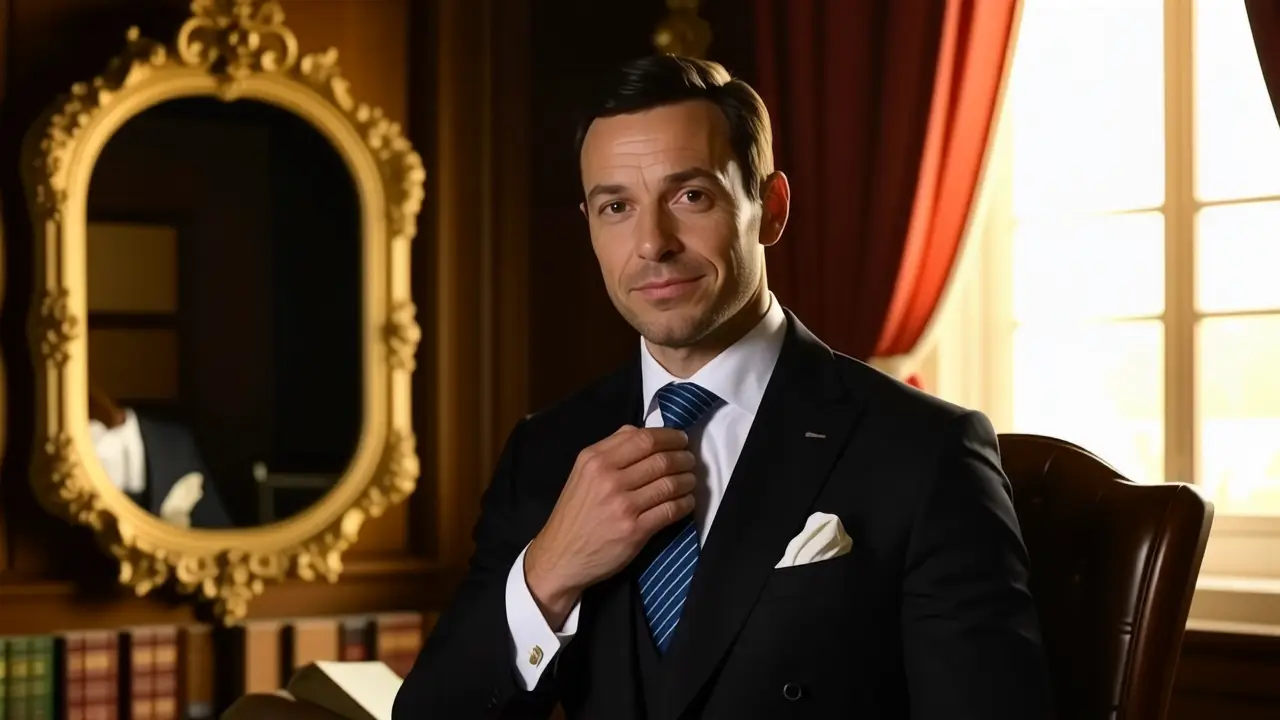 Un elegante hombre español se muestra sereno