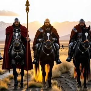 Guerrero español imponente en la estepa