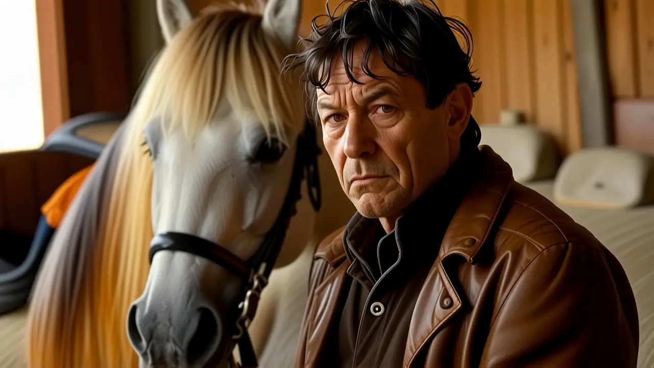 Un hombre español anciano domina su caballo