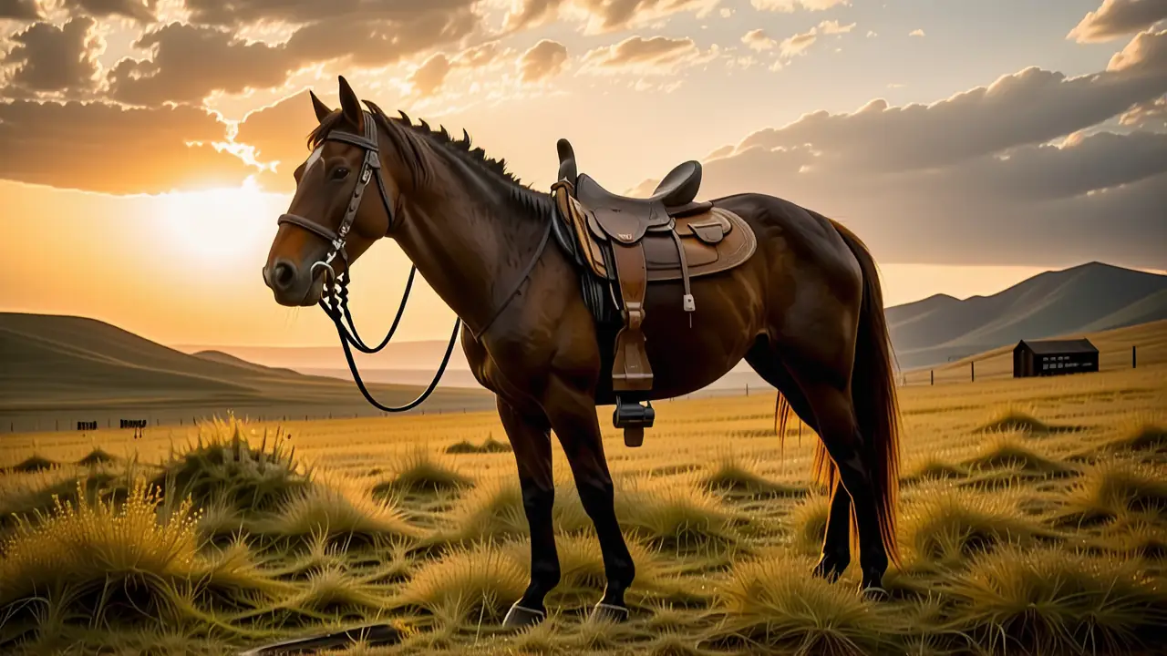 Buckskin Horse: Origen, Características y Precio 1 Un vaquero español anciano domina el paisaje