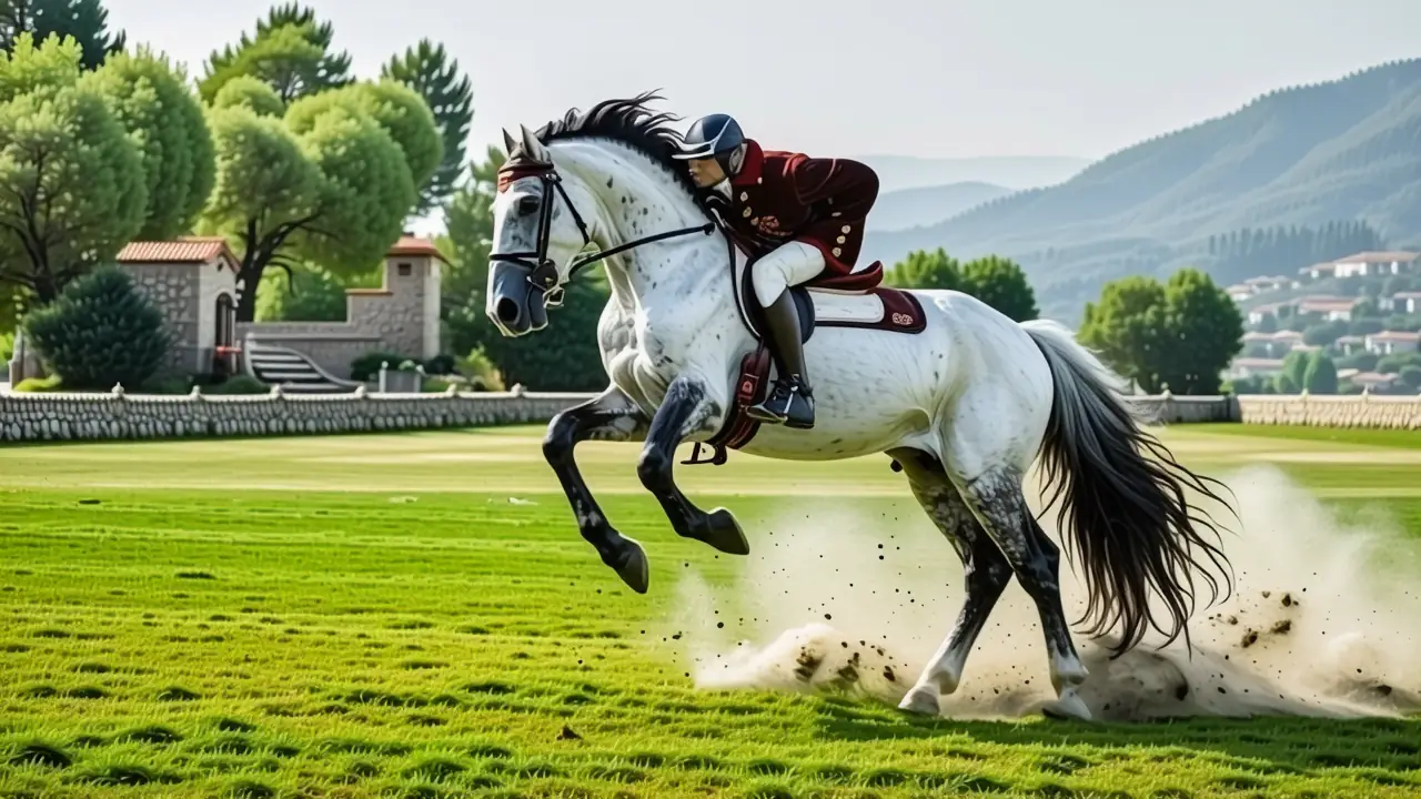 Un jinete español se lanza majestosamente