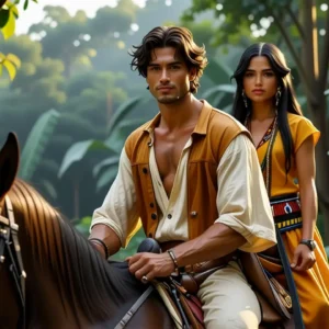 Un hombre español se encuentra con una chica indígena