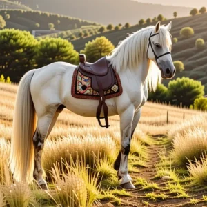 Un caballo andaluz majestuoso ilumina España