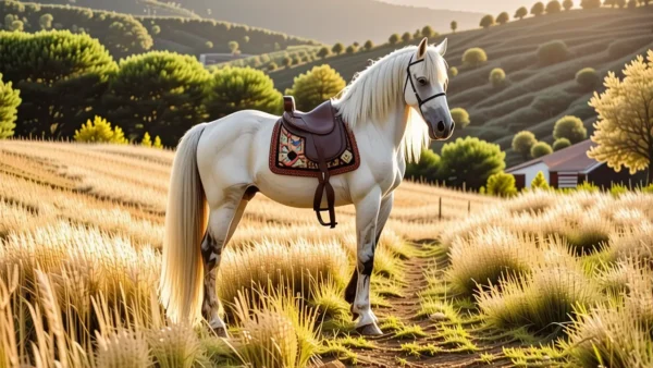 Un caballo andaluz majestuoso ilumina España