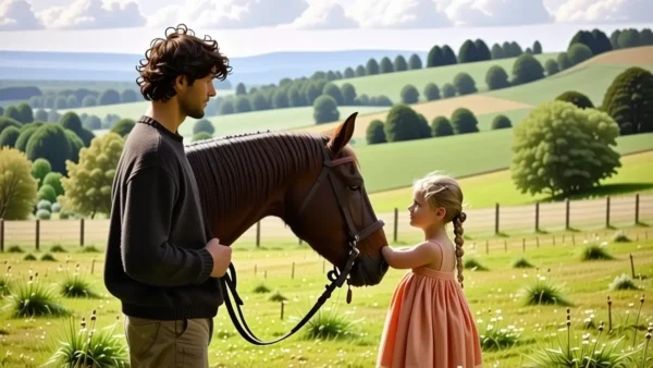 Un hombre español contempla a una niña