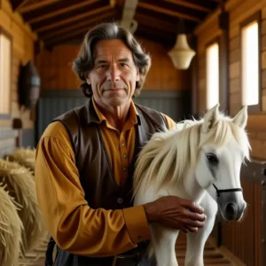 Un hombre español realista observa un potro