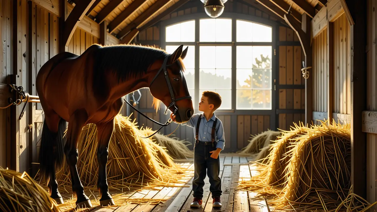Sorolla inspira un hombre sereno cuidando caballo