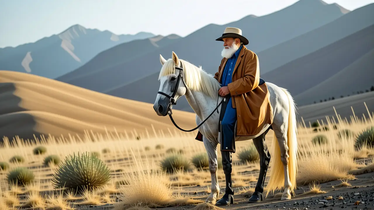 Un hombre anciano contempla el paisaje andino