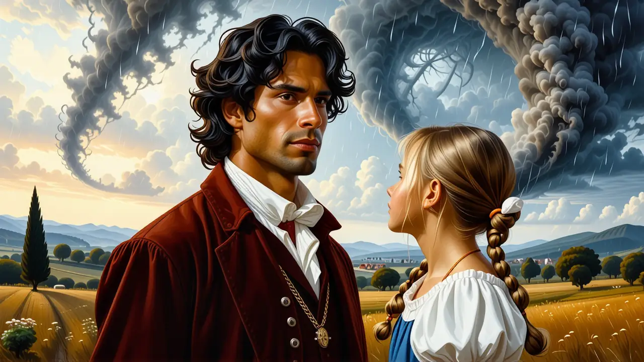 Caballo del Zorro: Nombre y Don Diego Vega 5 Un hombre melancólico observa una niña en el campo