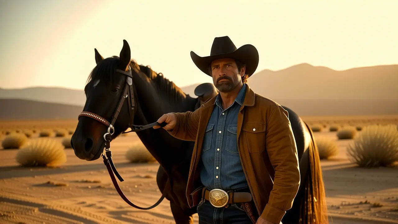 Un vaquero solitario en el oeste