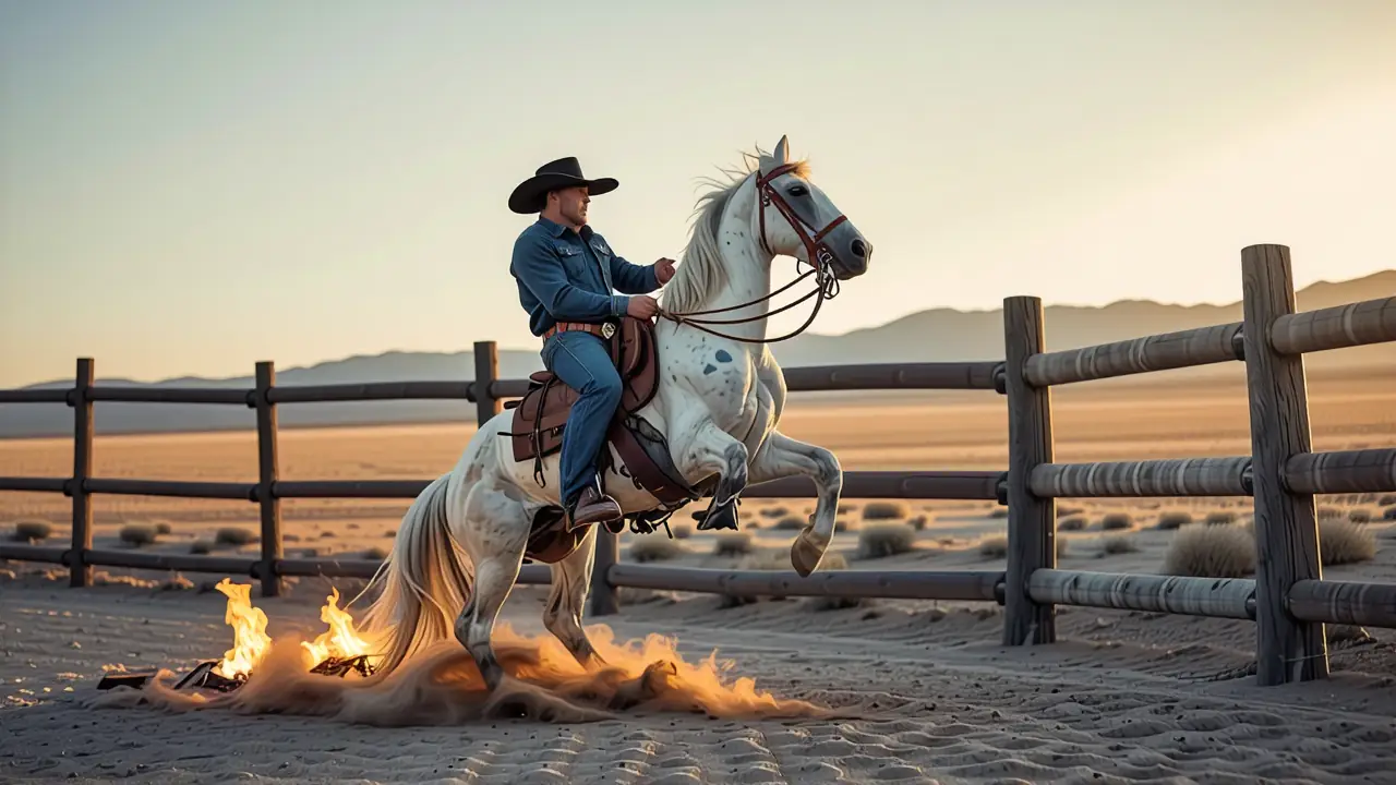 Remington retrata a Sampson, cowboy leal, al atardecer