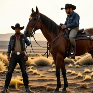 Un vaquero solitario domina un paisaje épico
