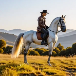 Un jinete español domina su caballo en Andalucía