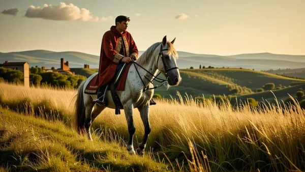 Un jinete español se muestra en Andalucía