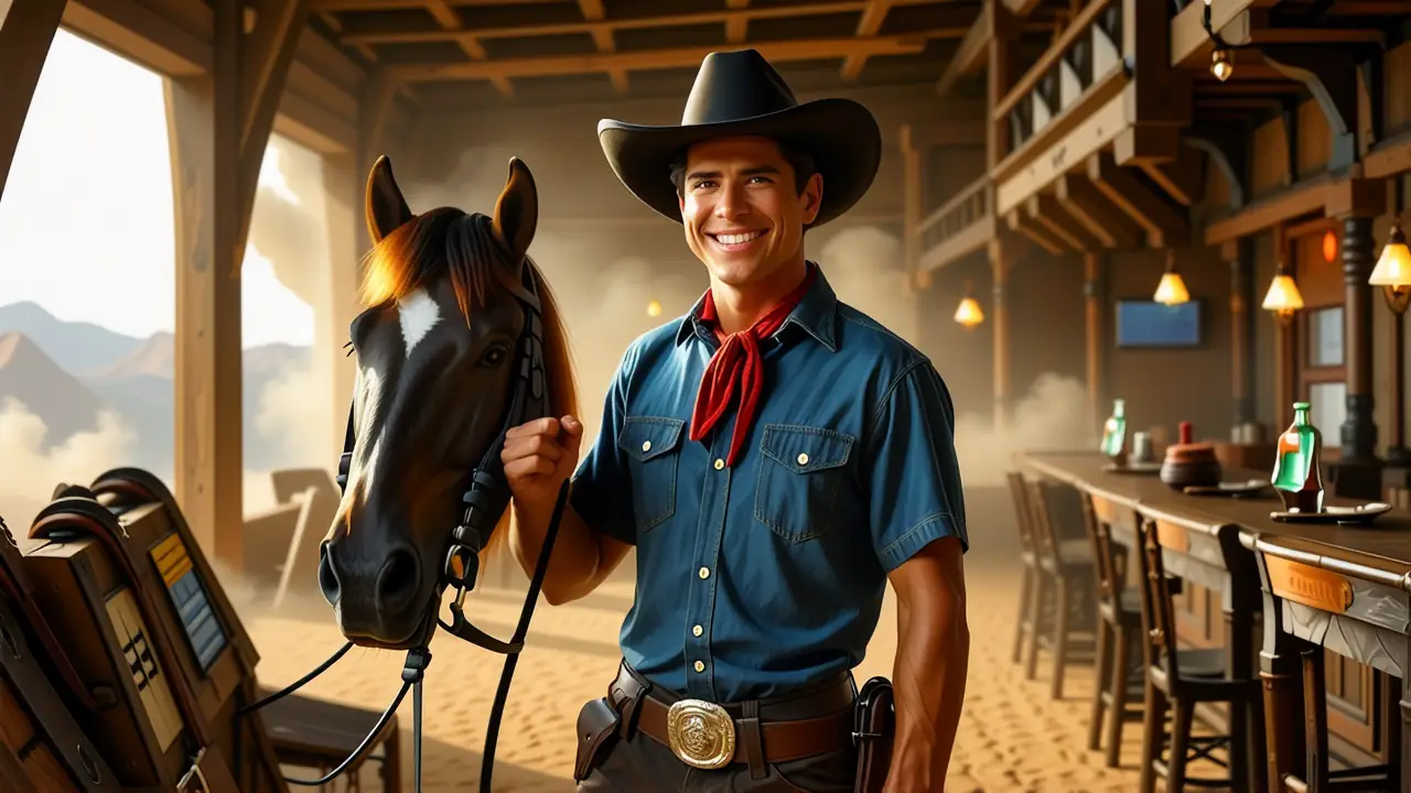 Un vaquero español sonríe en el sol