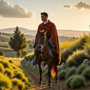 Un jinete español captura la luz dorada