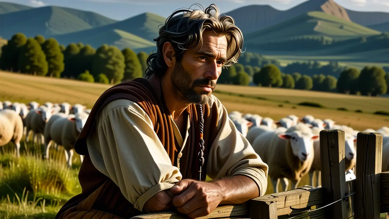 Un pastor español pensativo en Toscana