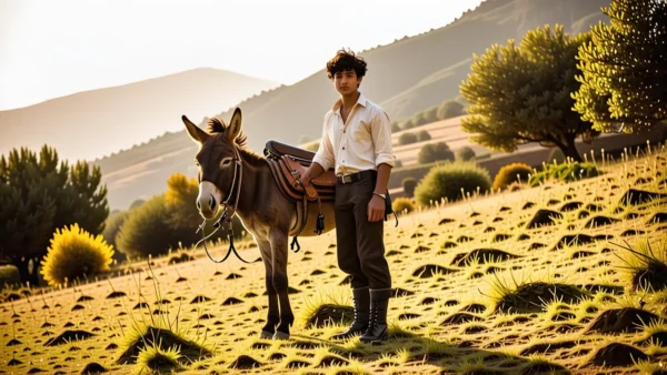 Un hombre español joven observa el sol