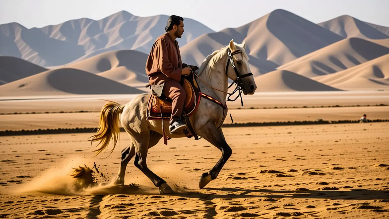 Caballo Mongolia: Caballos Mongoles Resilientes y Antiguos 3 Un nómada montés galopa en libertad