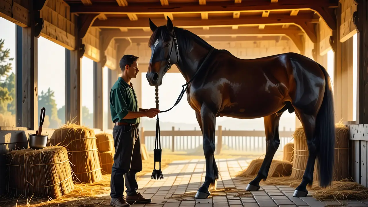 Un hombre español realista domina su caballo