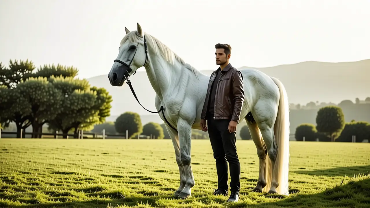 Un hombre español contempla palomino en España