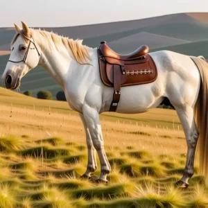 Un caballo perlino pastorea en Andalucía