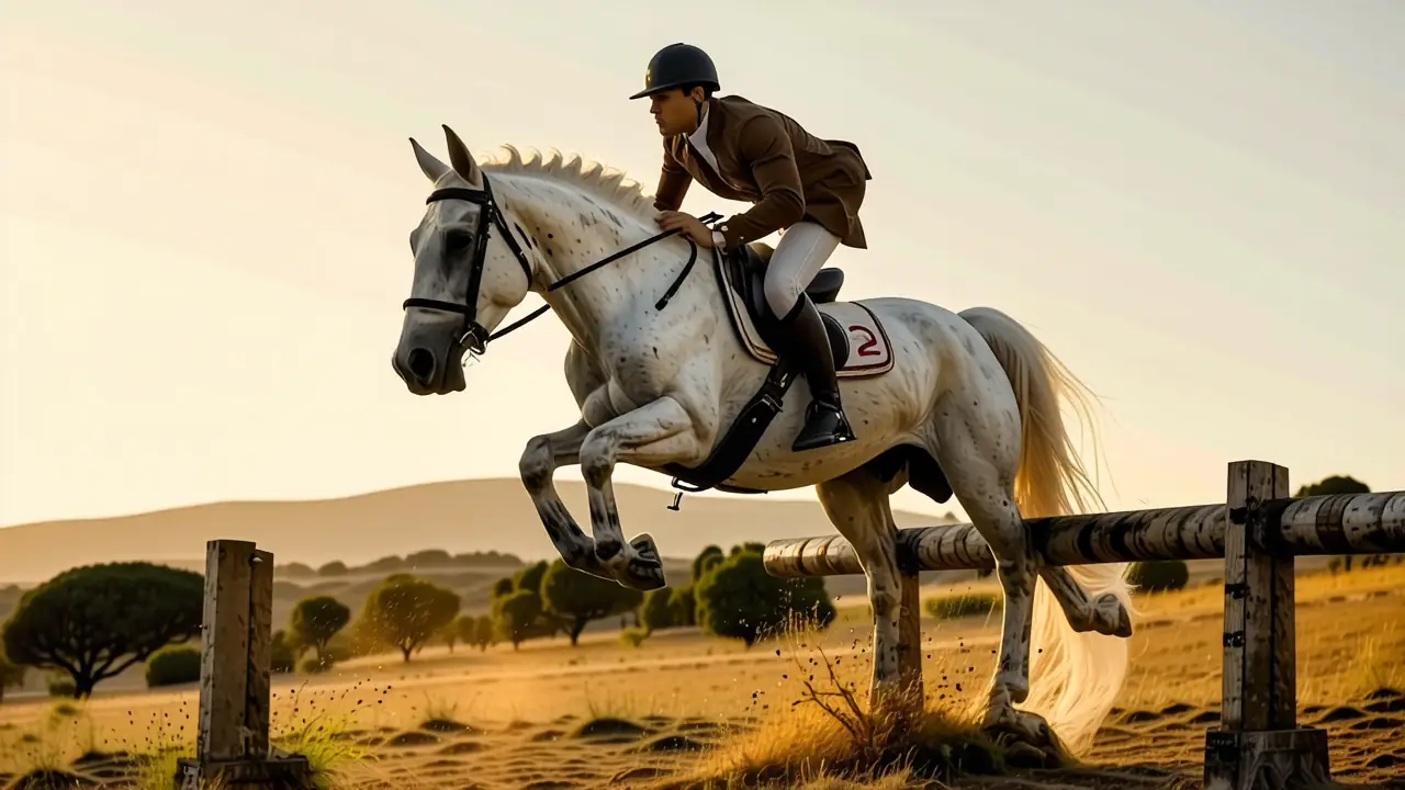 Razas de Caballos para Saltar a Caballo 1 Un jinete español se lanza audazmente