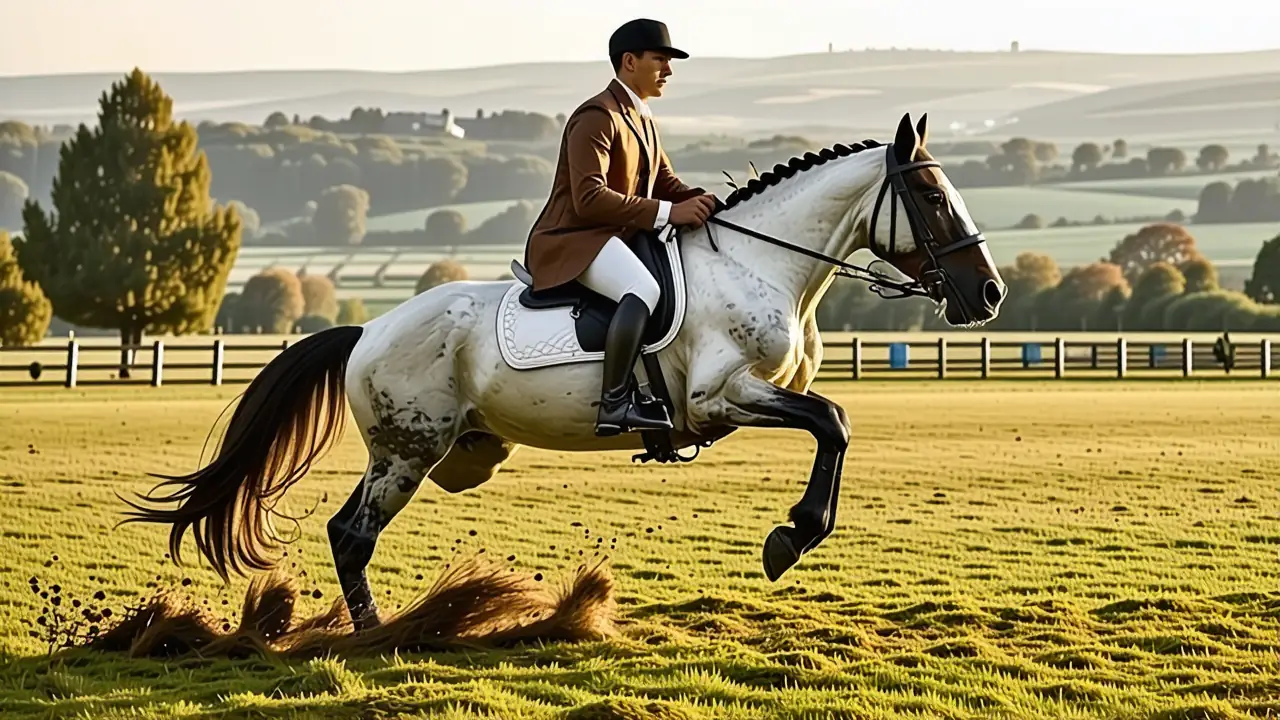 Un jinete español se lanza con su caballo