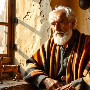 Un hombre anciano contempla la luz