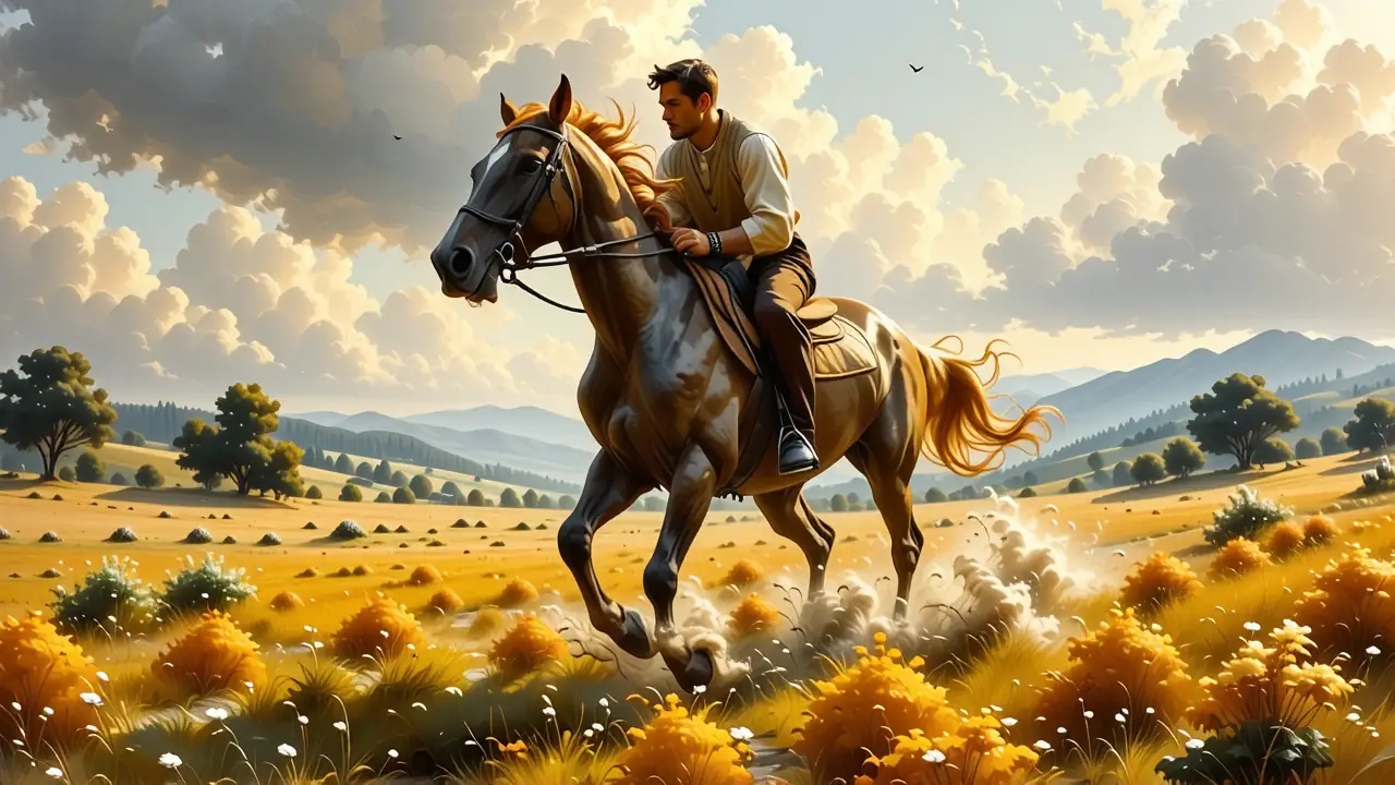 Monet inspiró un jinete poderoso en movimiento