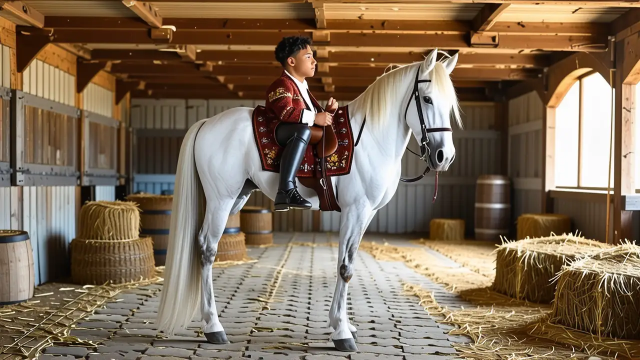 Un jinete español se muestra majestuoso