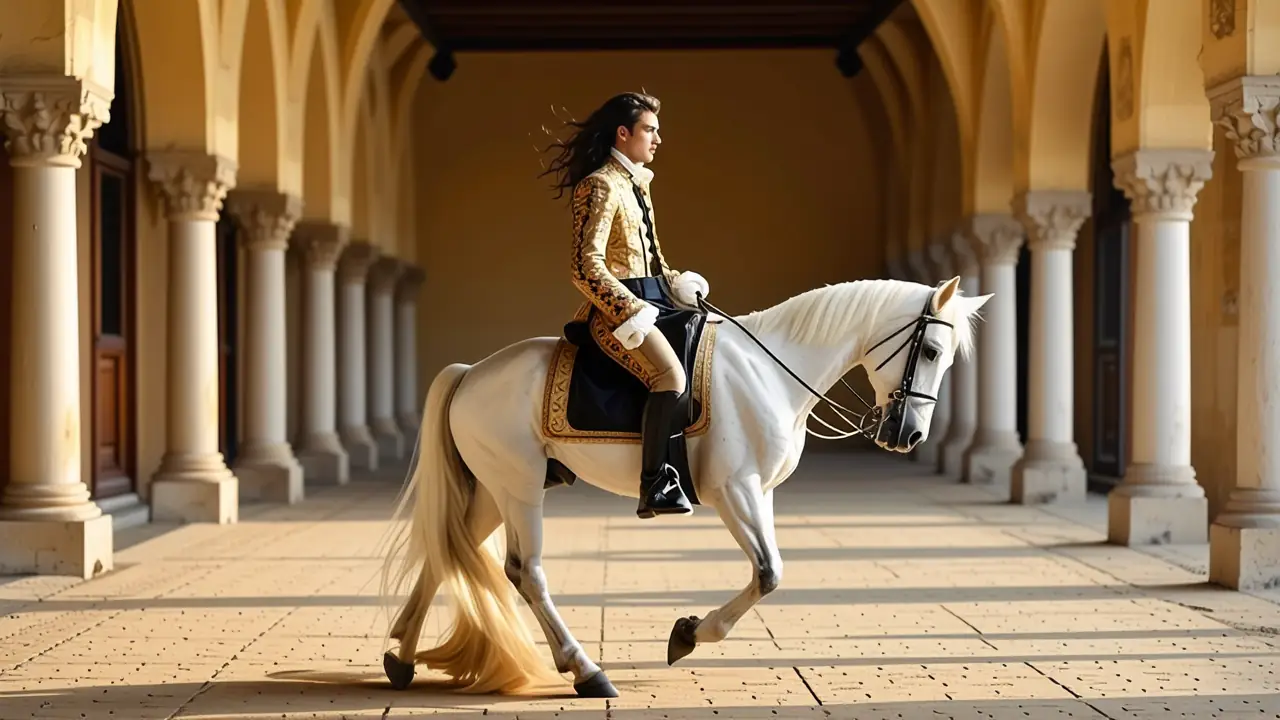 Velázqueziano bailarín flamenco en luz dorada