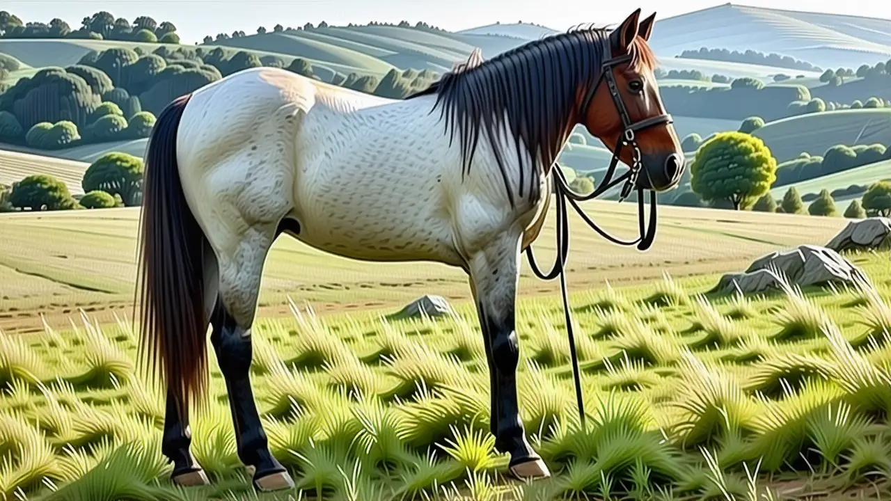 Monetiano hombre español contempla su caballo