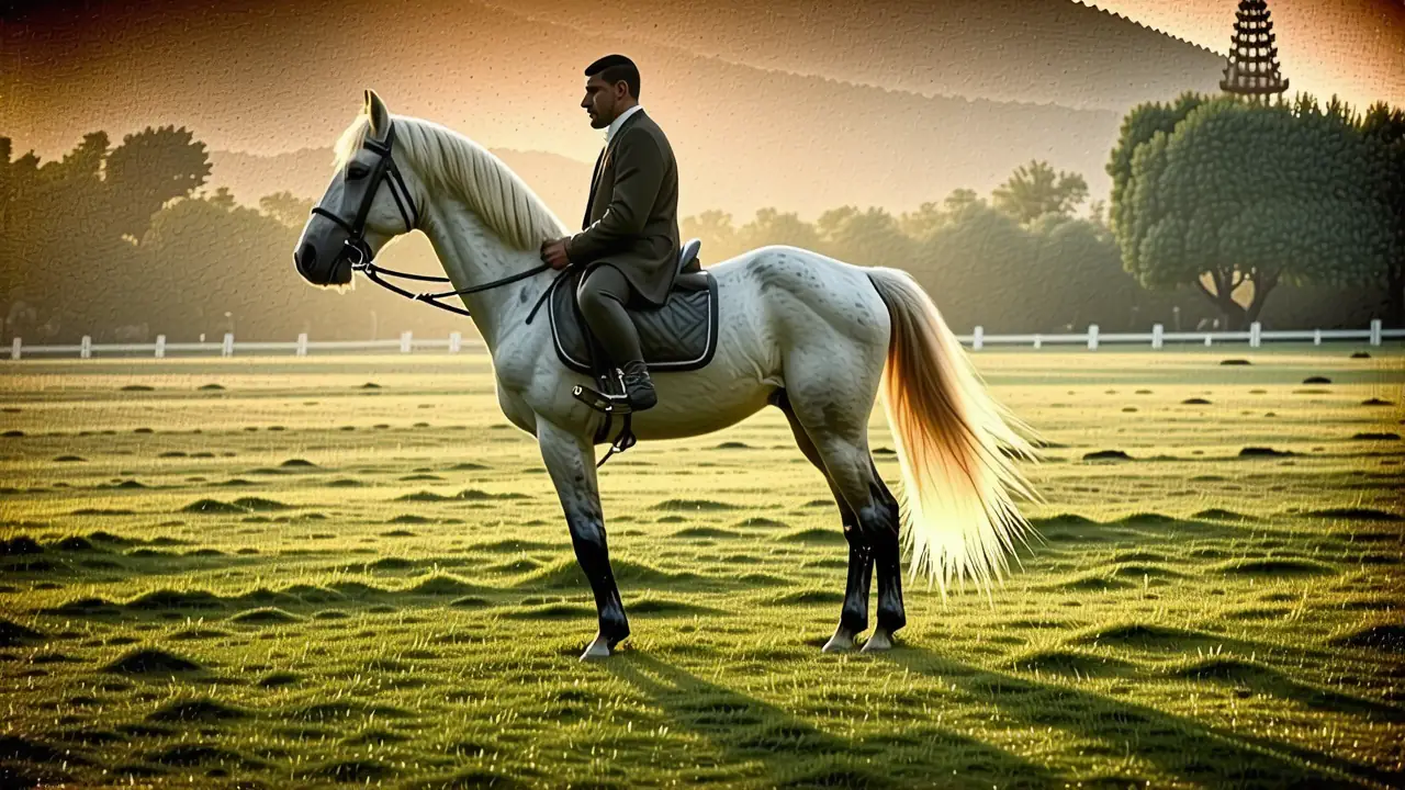 Un artista español impresionista retrata un caballo sereno