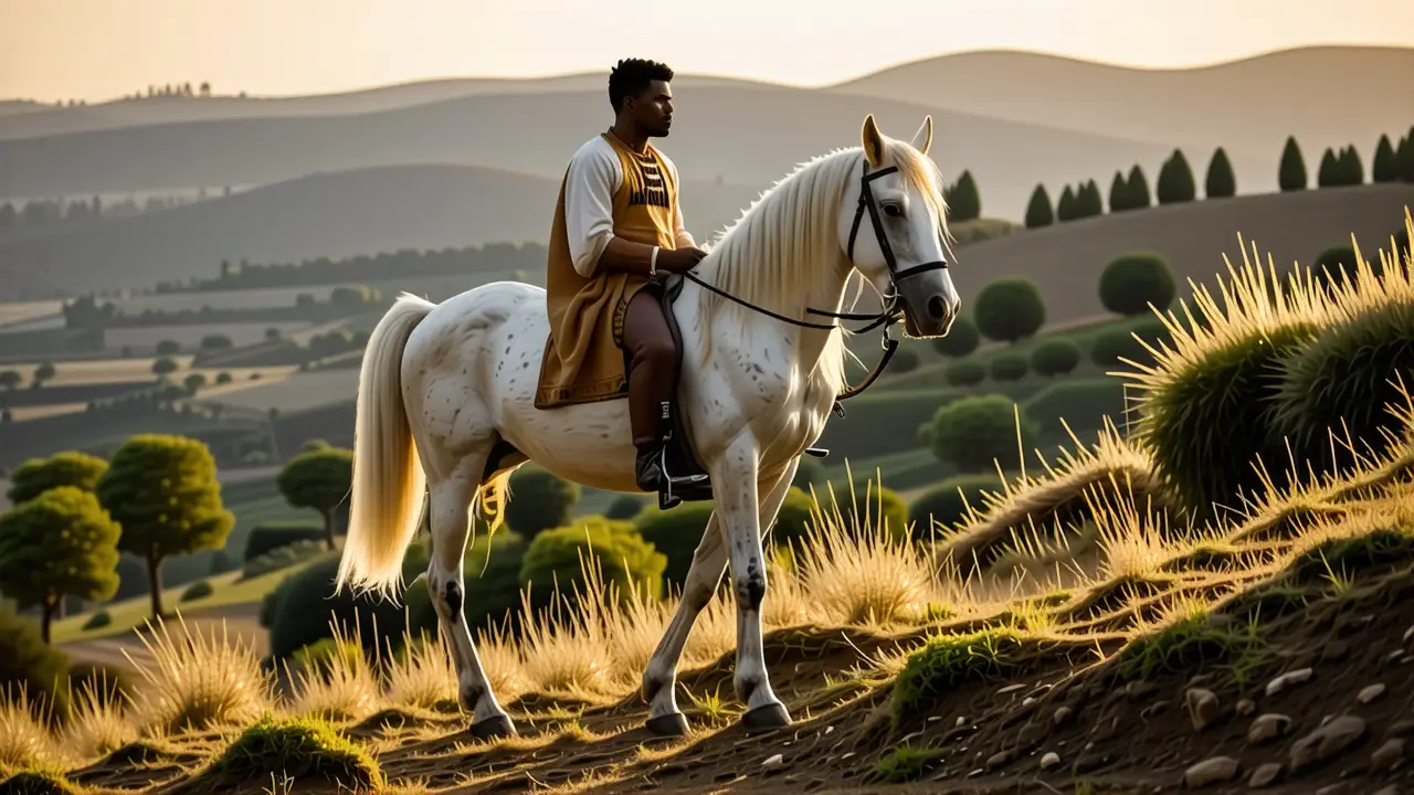 Caballos Españoles Blancos: Origen y Belleza 2 Un jinete español se muestra majestuoso