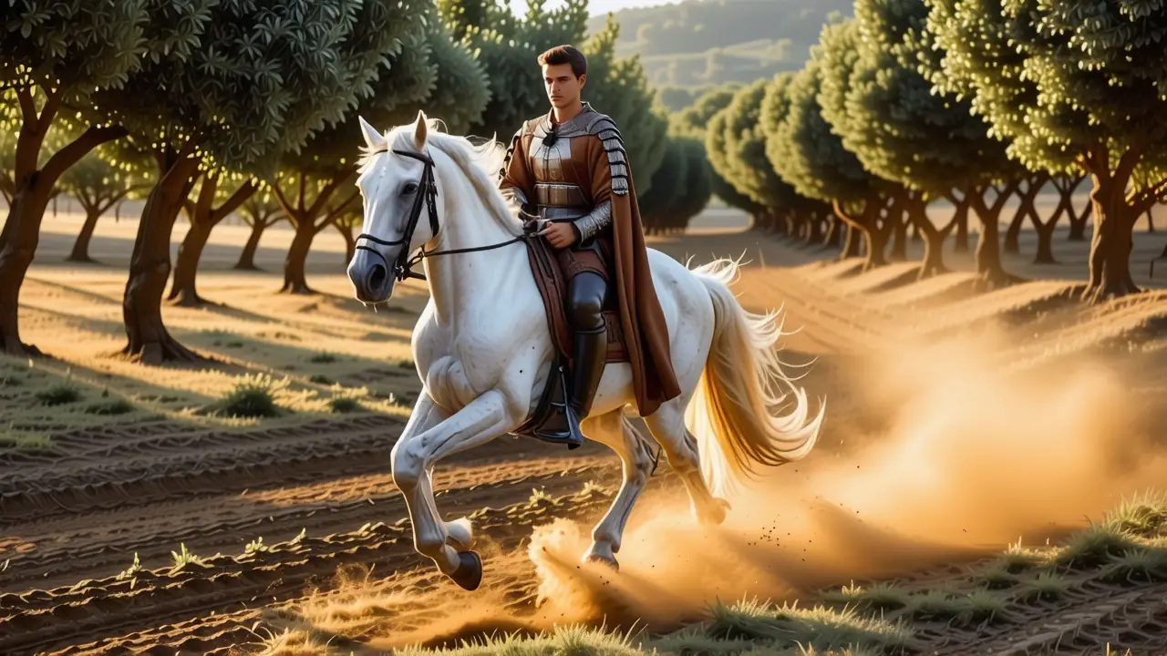 Caballos Españoles Blancos: Origen y Belleza 3 Velázquez retrata un jinete español en luz dorada