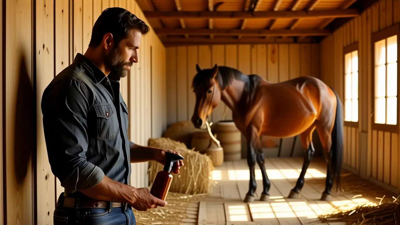 Un hombre pensativo maneja una mosquitera