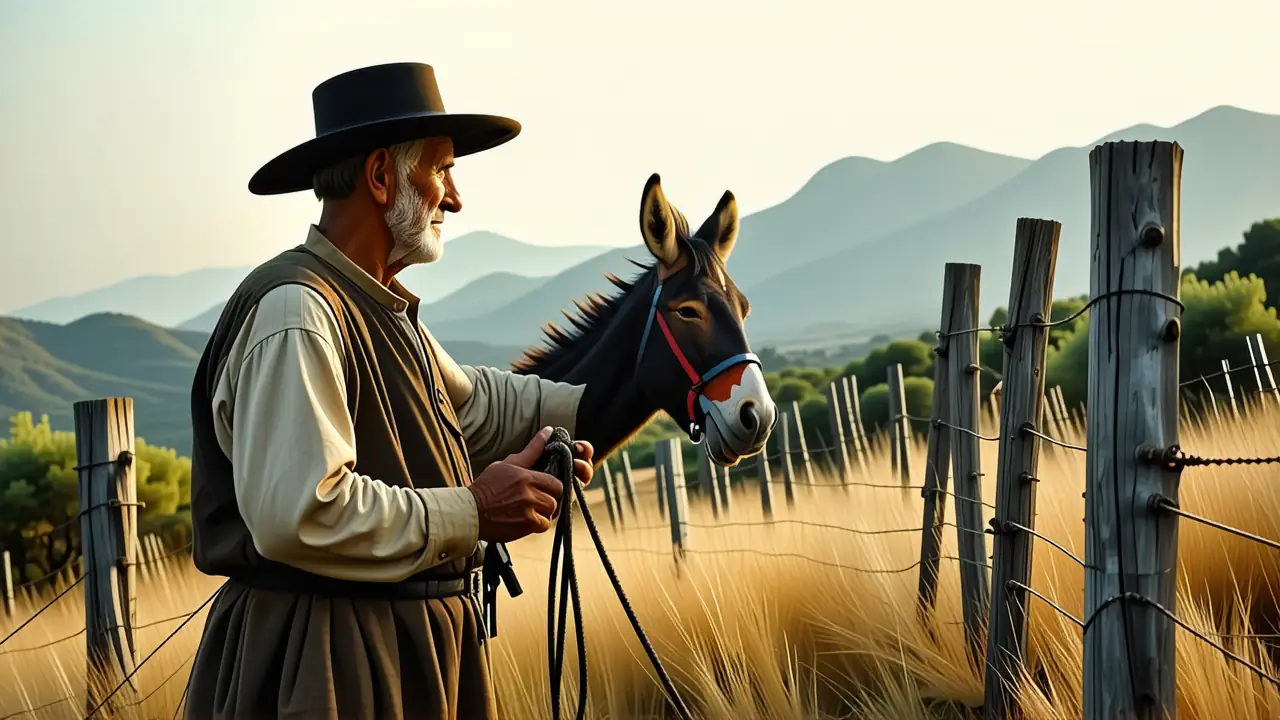 Un pastor anciano observa el paisaje menorcino