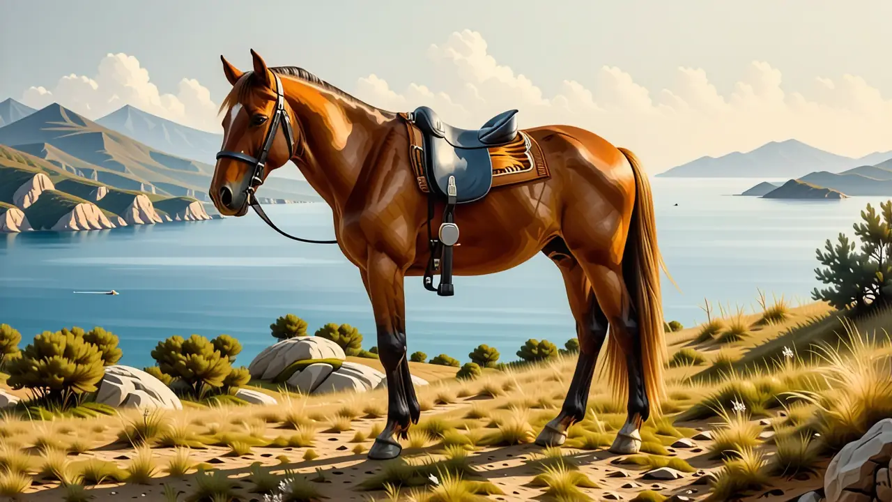 Un caballo español se muestra sereno