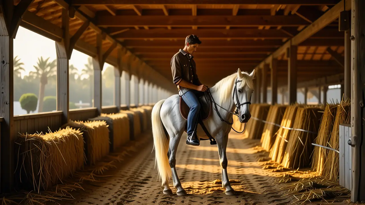 Un jinete español captura la luz dorada