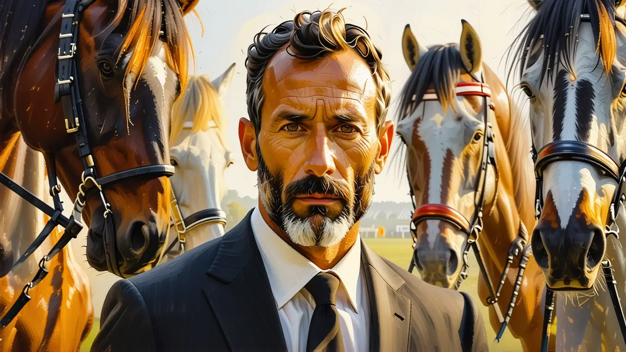 Un juez español observa caballos con seriedad