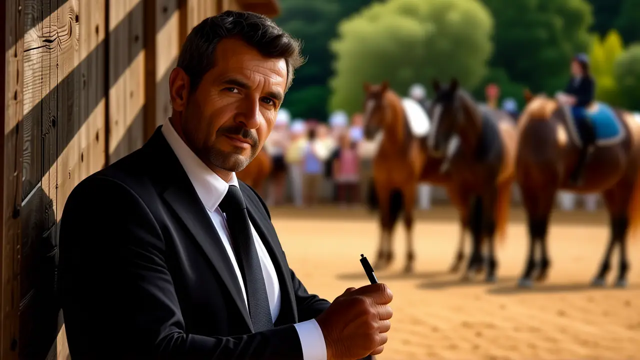 Un juez español contempla la competición equina