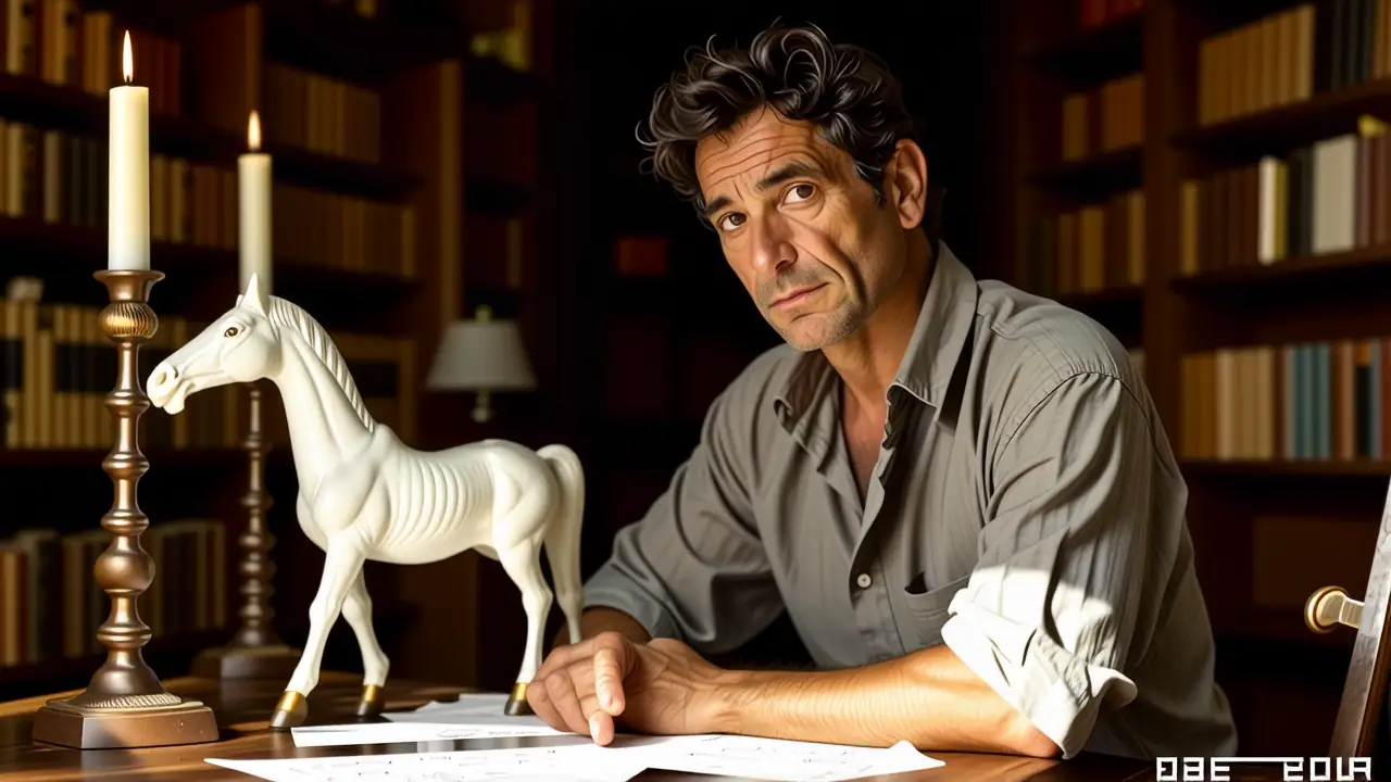 Dali contempla su estudio melancólico y antiguo