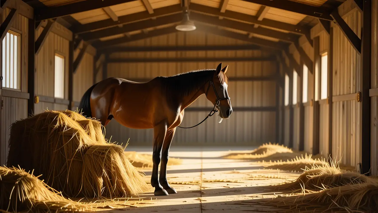 Un hombre pensativo contempla su caballo en España