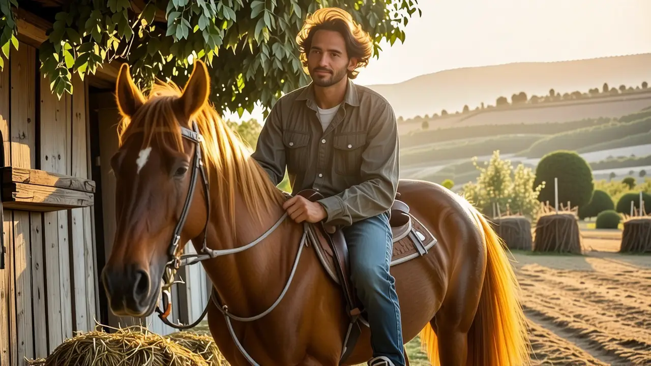 Un hombre español cabalgando en Andalucía